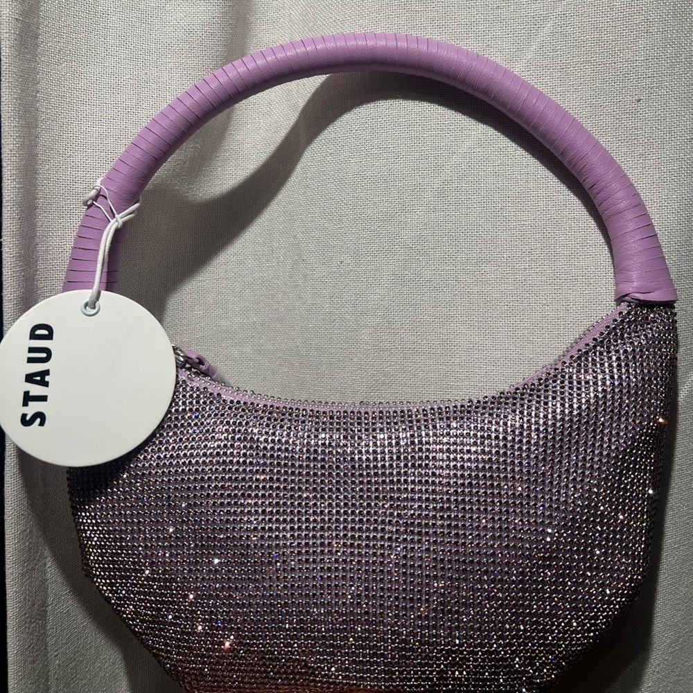 STAUD PEPPER CRYSTAL BAG in LILAC!